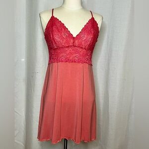 Gap pink chemise dress with adj straps - small